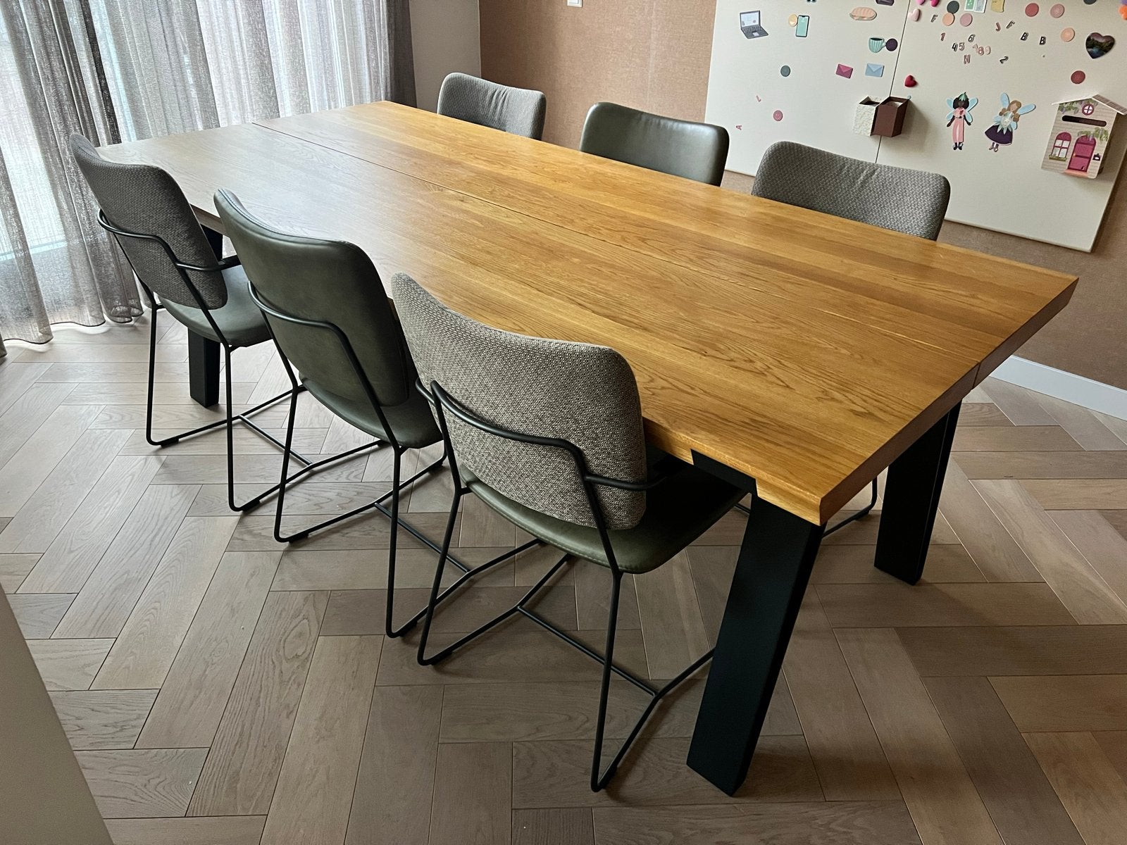 Qliv Side to Side eettafel 220x100 cm, Ophalen, 100 tot 150 cm, Eikenhout, 200 cm of meer