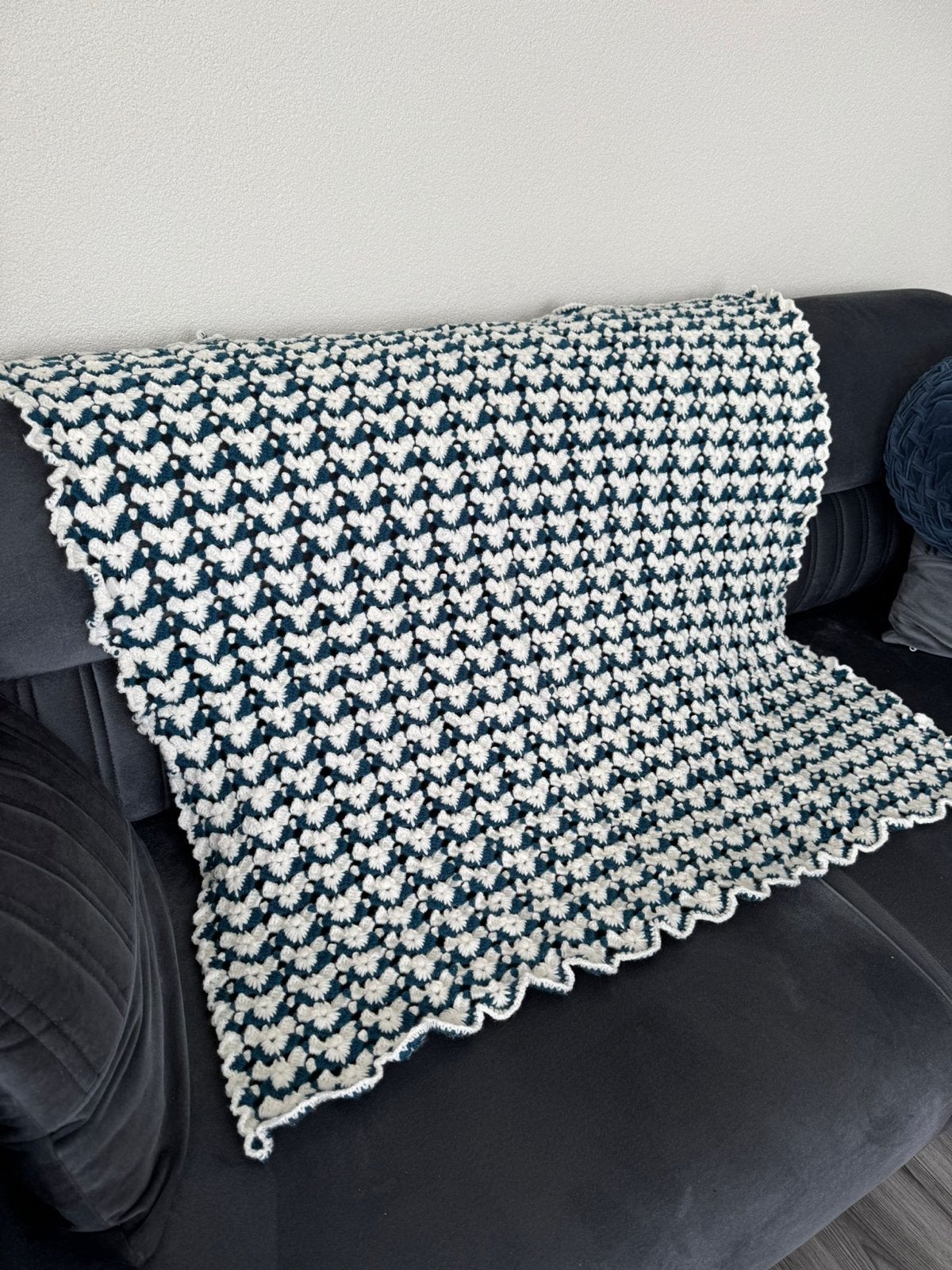 Handgemaakte Gehaakte Deken 105x105 cm - Uniek Patroon, Ophalen, Woondeken, Wol, Nieuw