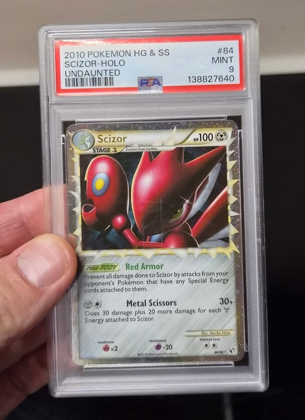 Scizor Prime #84 | PSA 9 | 2010 Pokemon HGSS Undaunted, Ophalen of Verzenden, Zo goed als nieuw, Losse kaart