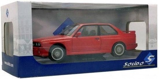 BMW E30 M3 1986 Rood Schaal 1/18 Solido Nieuw, Hobby en Vrije tijd, Solido, Auto, Solido, Nieuw