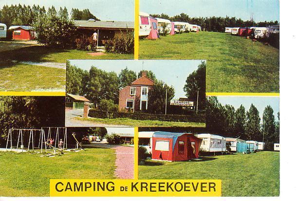 Ansichtkaart	Ouwerkerk	De Kreekoever Camping	5-luik, Verzenden, 1980 tot heden, Gelopen, Zeeland