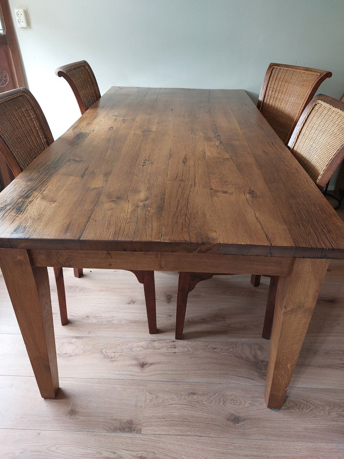eettafel inclusief 6 stoelen, Huis en Inrichting, Tafels | Eettafels, Ophalen of Verzenden, Rechthoekig, 200 cm of meer, 50 tot 100 cm