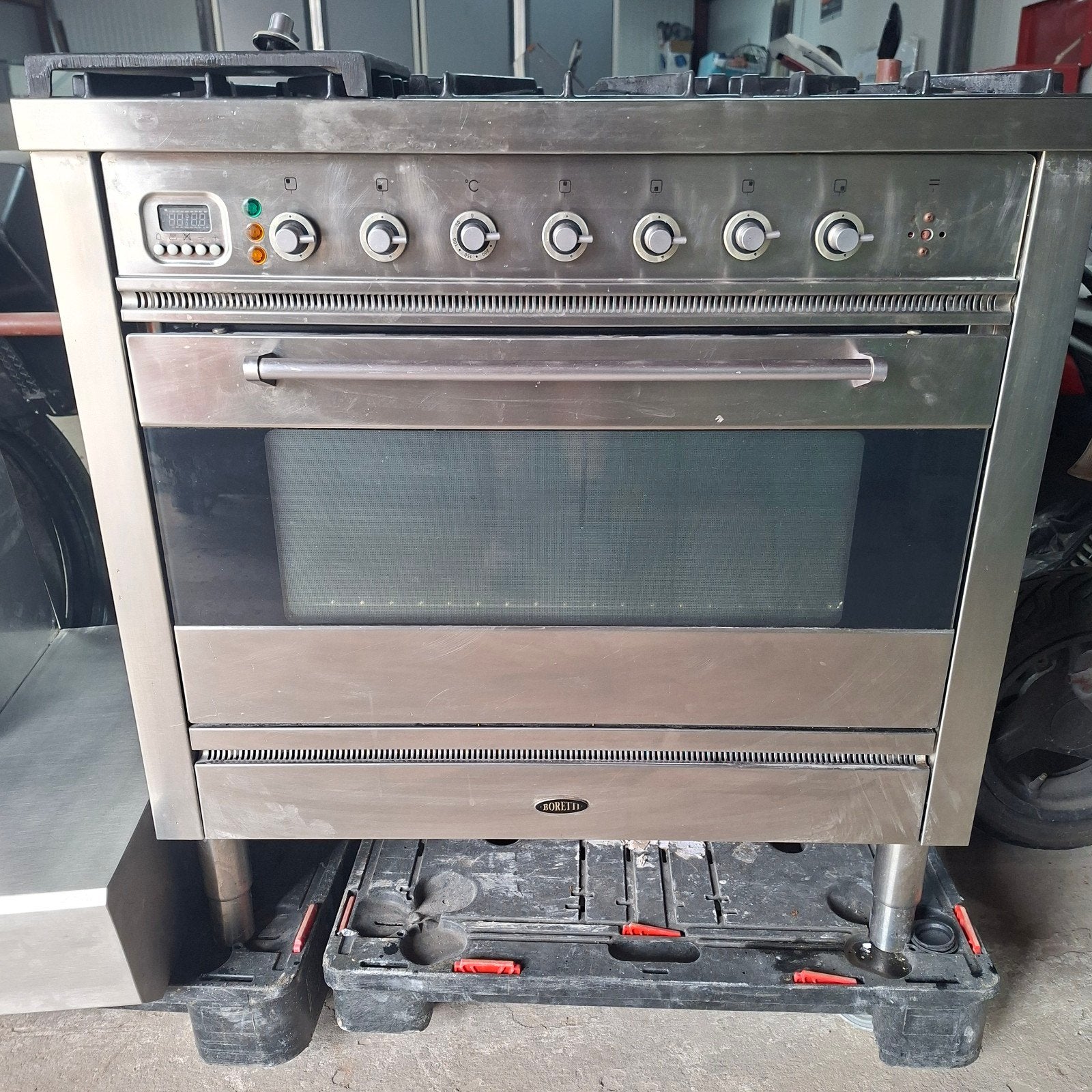 Boretti gasfornuis met oven en afzuigkap, Ophalen, Gebruikt, 60 cm of meer, Gas
