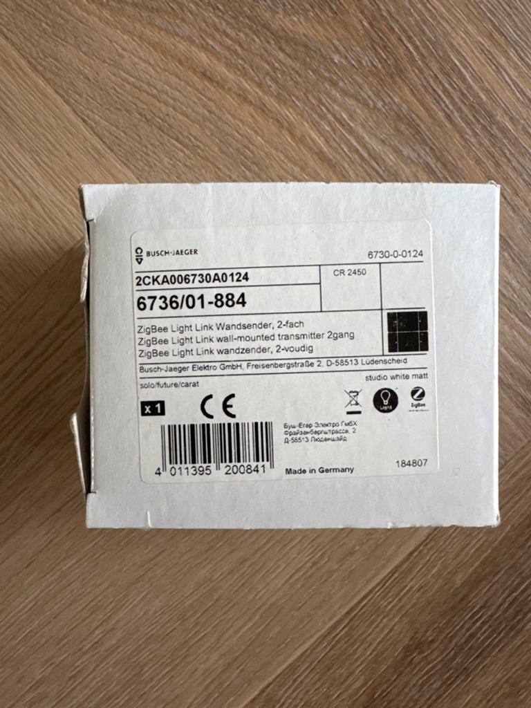 Busch-Jaeger ZigBee Light Link Wandsender 2-voudig, Doe-het-zelf en Verbouw, Elektra en Kabels, Ophalen, Zo goed als nieuw, Schakelaar