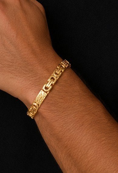 PRACHTIGE VERGULDE 18K GOUDEN KONINGSARMBAND, Ophalen of Verzenden, Nieuw, Goud, Overige materialen