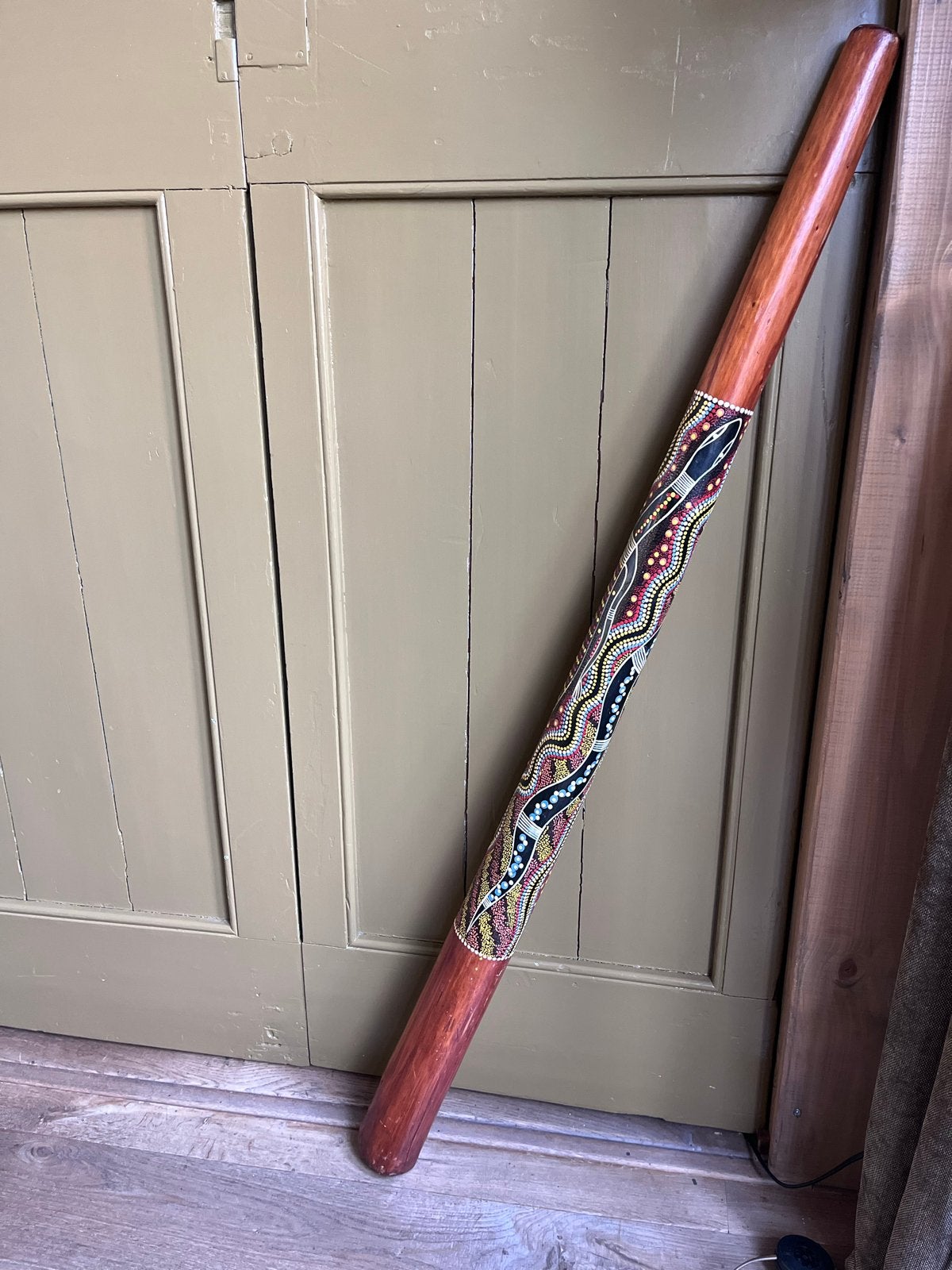 Prachtige handgeschilderde Didgeridoo, Ophalen, Zo goed als nieuw