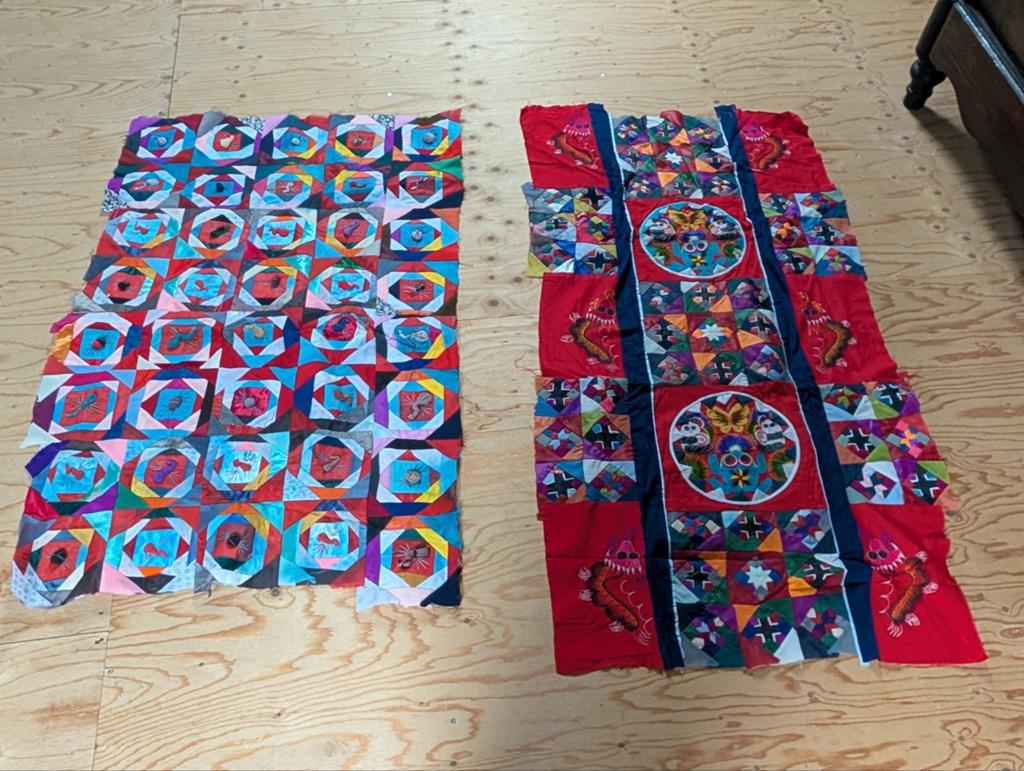 2 x  Chinese quilt quilttop patchwork, Ophalen of Verzenden