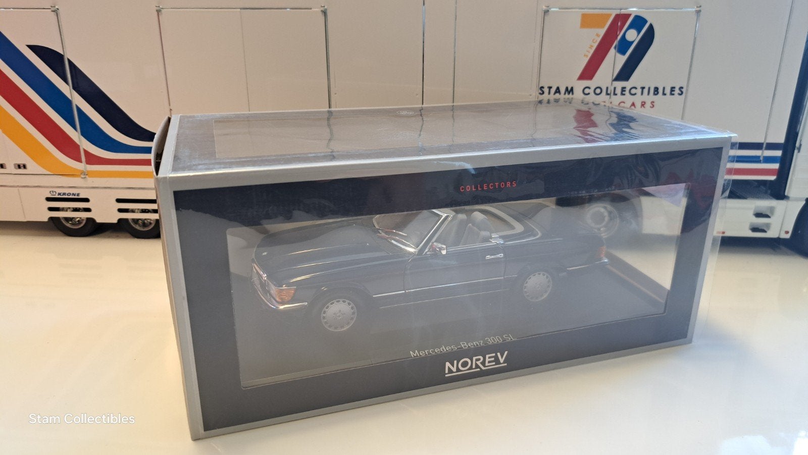 Norev Mercedes-Benz 300SL Dark Blue - 1986, Auto, Norev, Ophalen of Verzenden, Zo goed als nieuw