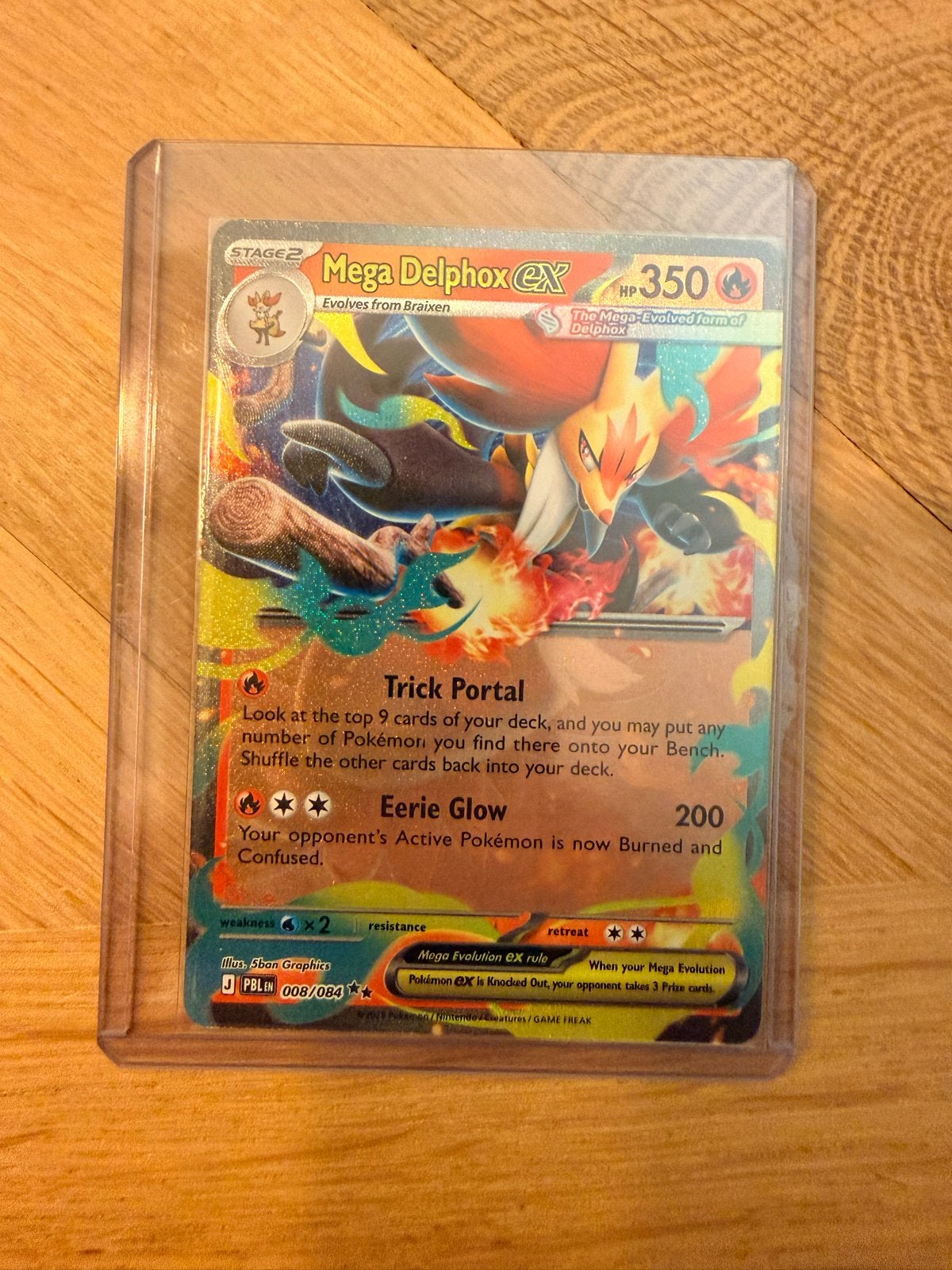 Mega Delphox EX Pokémon Kaart pitch black, Ophalen of Verzenden, Nieuw, Losse kaart, Foil