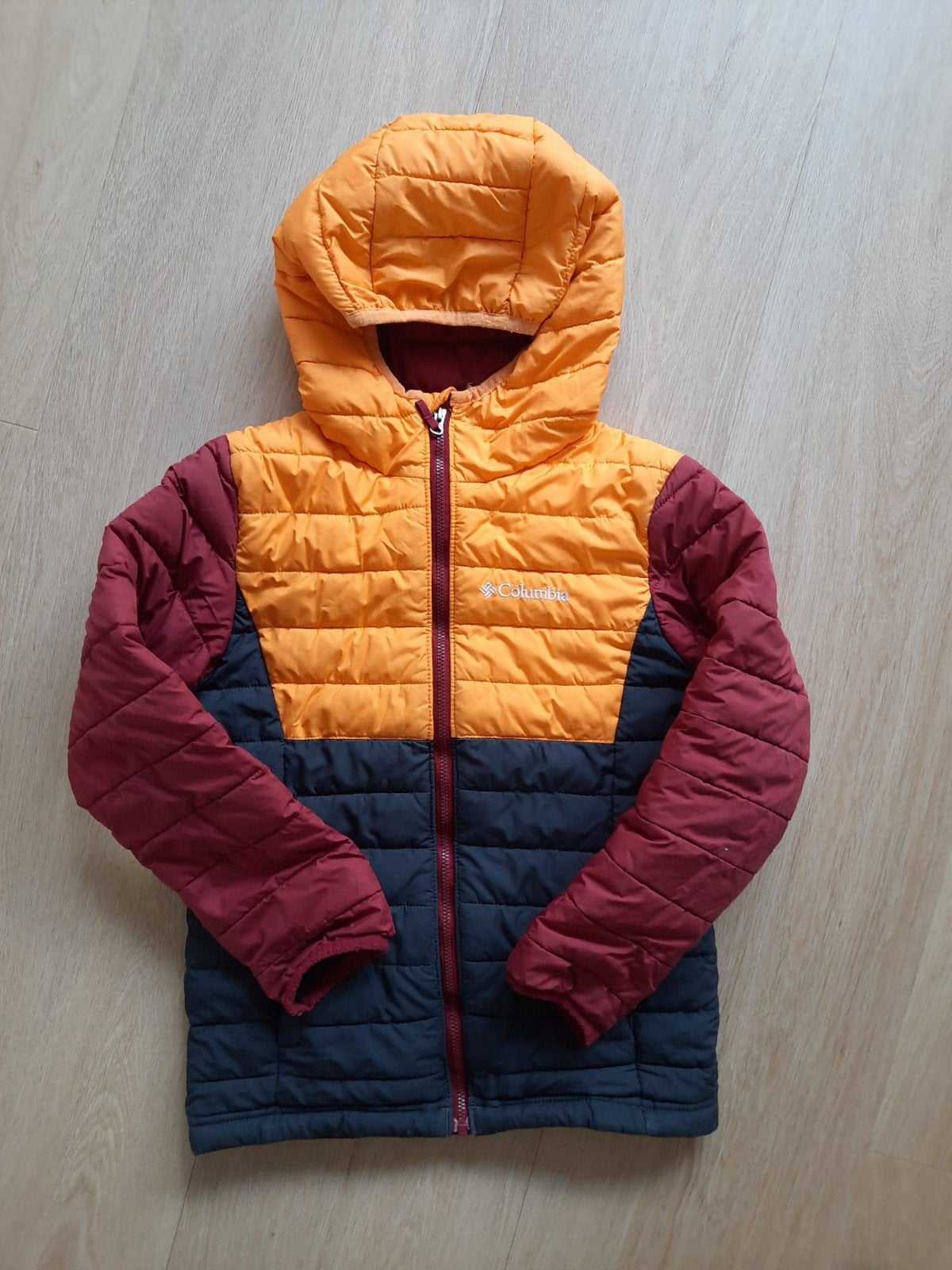 Columbia Powder Lite jas - Maat S - Kleurrijk en warm, Ophalen of Verzenden, Gebruikt, Columbia, Jongen of Meisje