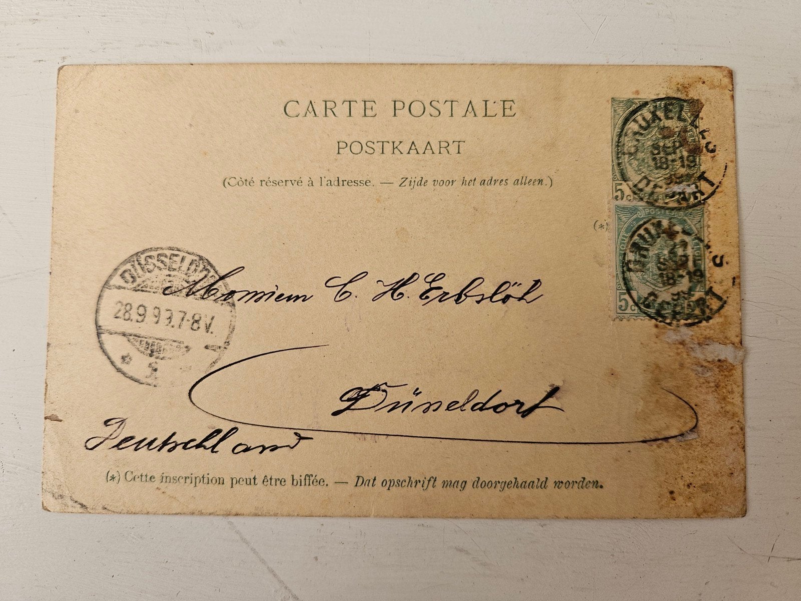 325) Briefkaart België 1899, Ophalen of Verzenden, Briefkaart