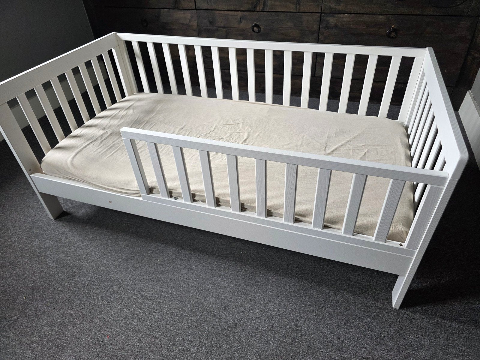 Petit Amelie Wit Peuterbedje 140x70 incl. matras, Ophalen, Gebruikt, 70 tot 85 cm, 140 tot 160 cm