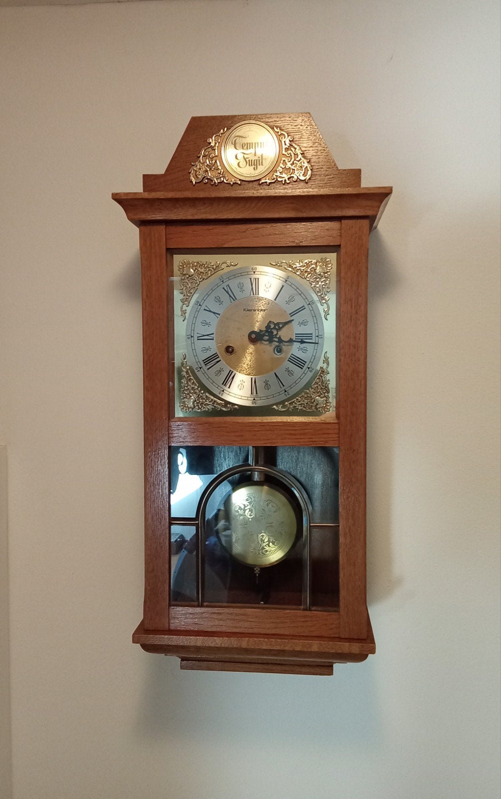 Kieninger wandklok eiken kast., Ophalen