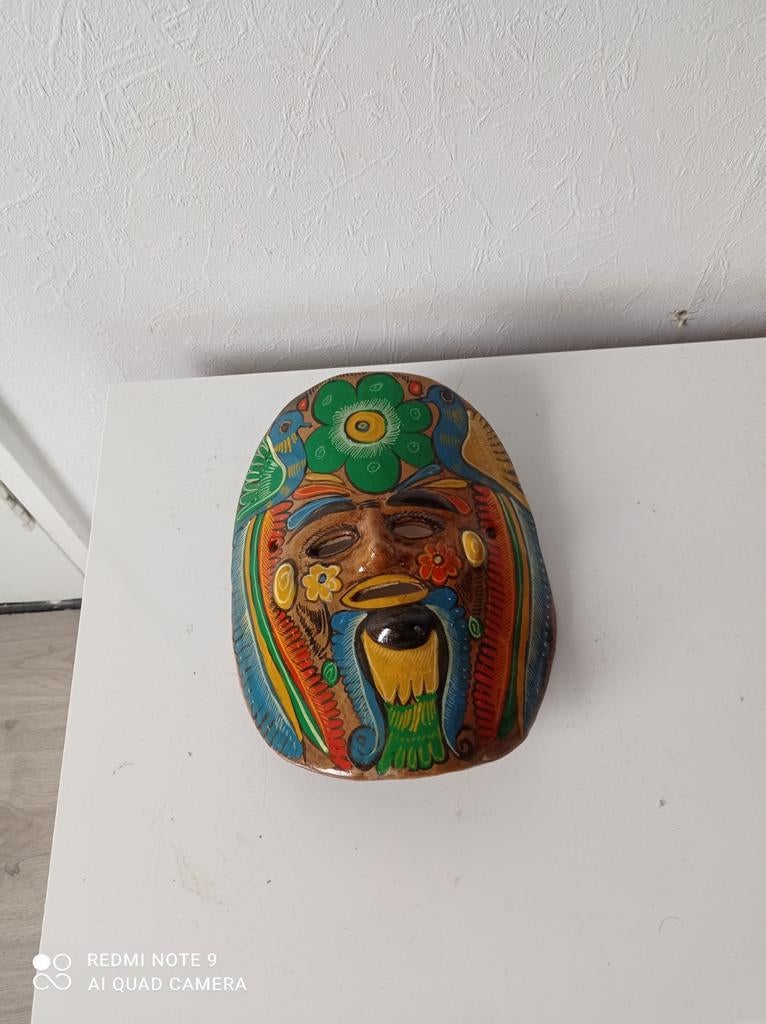 Vintage keramik Mexico mask 24 x 19 cm, Antiek en Kunst, Kunst | Designobjecten, Ophalen of Verzenden
