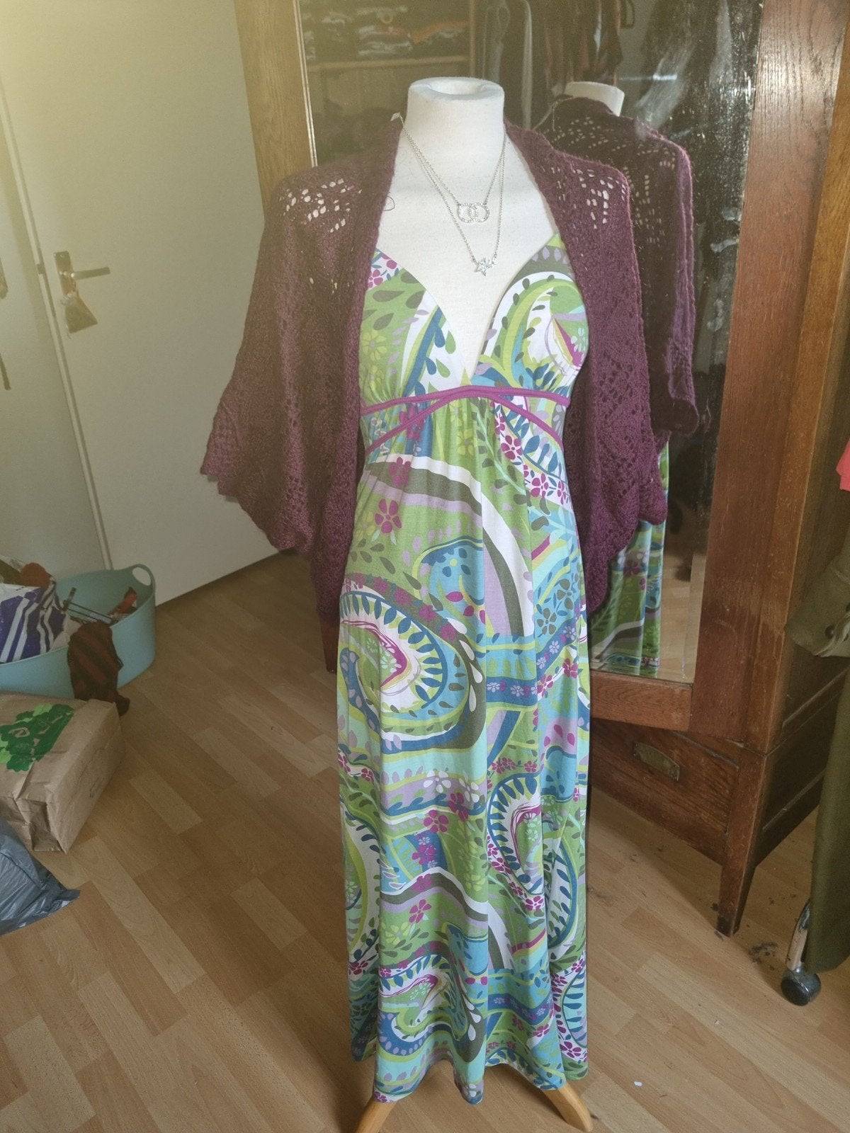 H&M gebreid vest M/L - Bordeauxrood, Kleding | Dames, Maat 38/40 (M), H&M, Ophalen of Verzenden, Gedragen