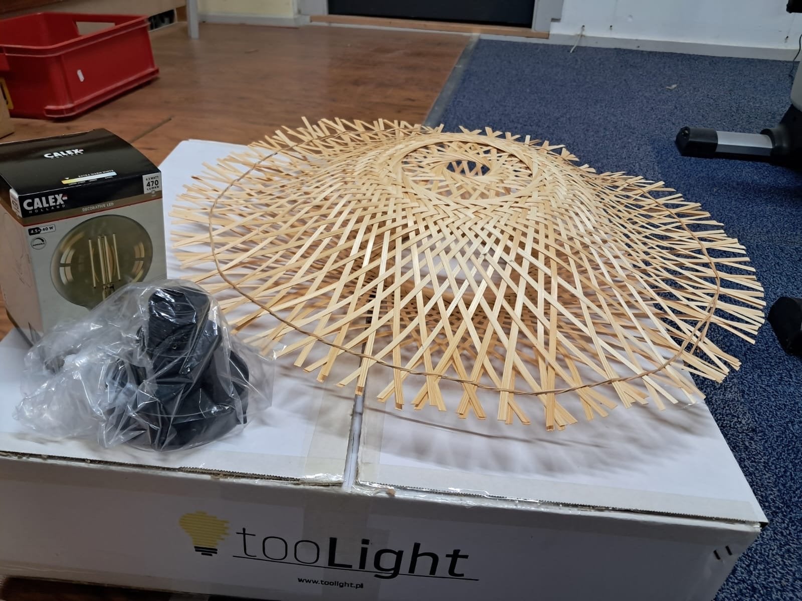 Nieuwe bamboe lampenkap - natuurlijke sfeerverlichting, Ophalen, Nieuw, Natuurlijk materiaal, E27 (groot)