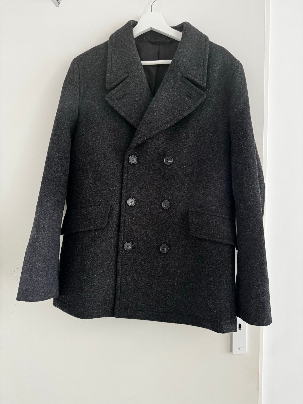 Ted Baker heren wolmix peacoat - Maat L - moet weg, Kleding | Heren, Ophalen of Verzenden, Zo goed als nieuw, Maat 52/54 (L), Grijs