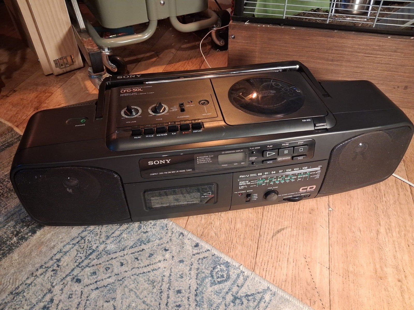 Sony CFD-50L Radio/CD/Cassettespeler, Ophalen of Verzenden, Gebruikt, Radio, Met cd-speler