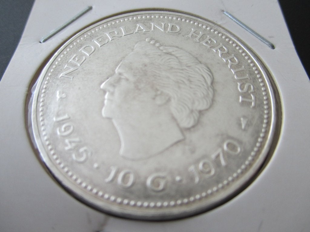 10 gulden 1970, Koningin Juliana, Zilver, Ophalen of Verzenden, Losse munt