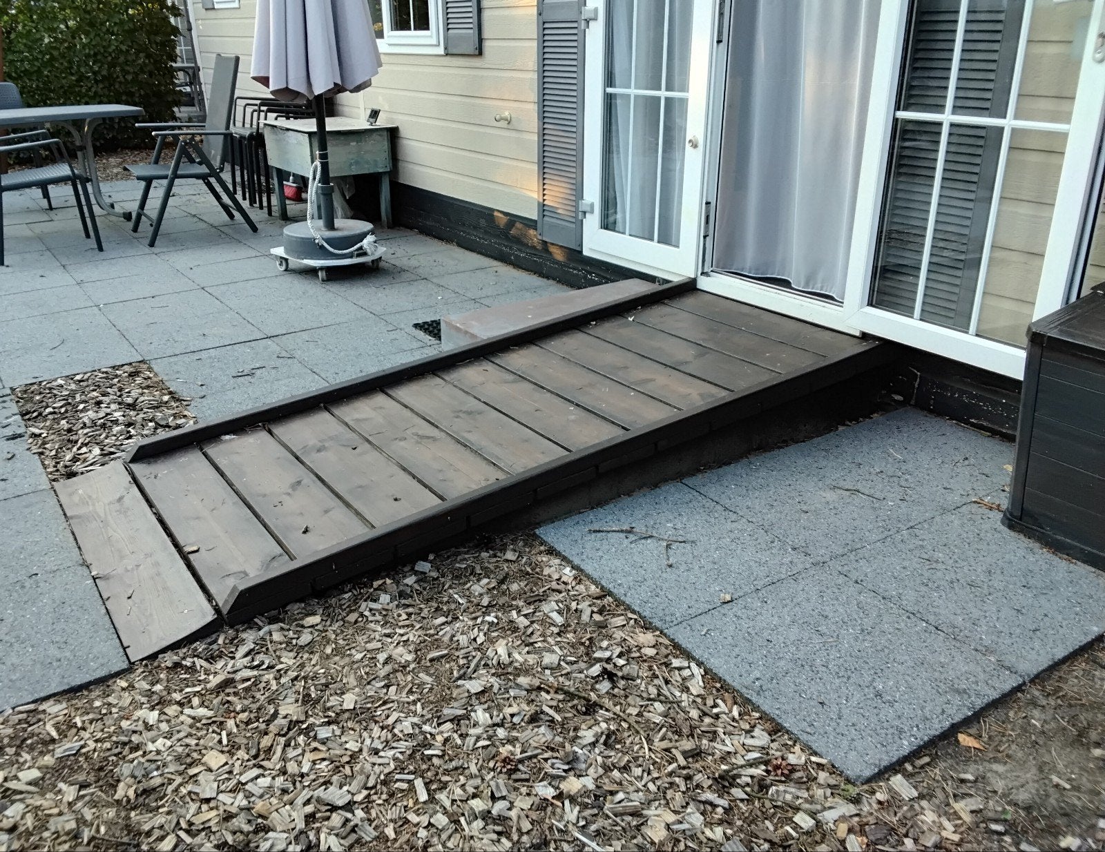 Houten loopplank hellingbaan drempelhulp oprijplaat, Ophalen, Zo goed als nieuw, Hout
