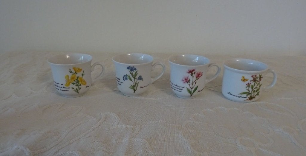 3 kopjes, melk kannetje van Libelle., Ophalen of Verzenden, Zo goed als nieuw, Overige stijlen, Kop(pen) en/of Schotel(s)