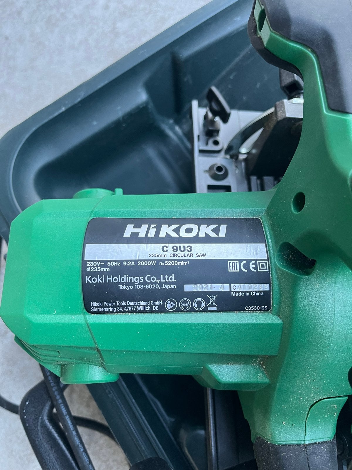 Hikoki C 9U3 Cirkelzaag - 2000W, 235mm blad, Ophalen, Cirkelzaag, 70 mm of meer, Zo goed als nieuw