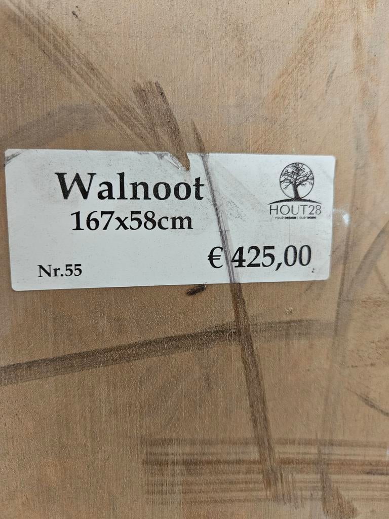 Walnoot plank 167x58cm, Doe-het-zelf en Verbouw, Ophalen, Minder dan 25 mm, Plank, Minder dan 200 cm