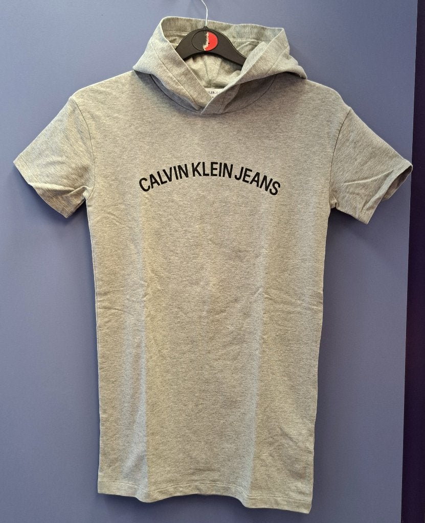 Calvin Klein tee dress (shirt jurkje) met capuchon 140 49485, Kinderen en Baby's, Meisje, ., Zo goed als nieuw, Jurk of Rok