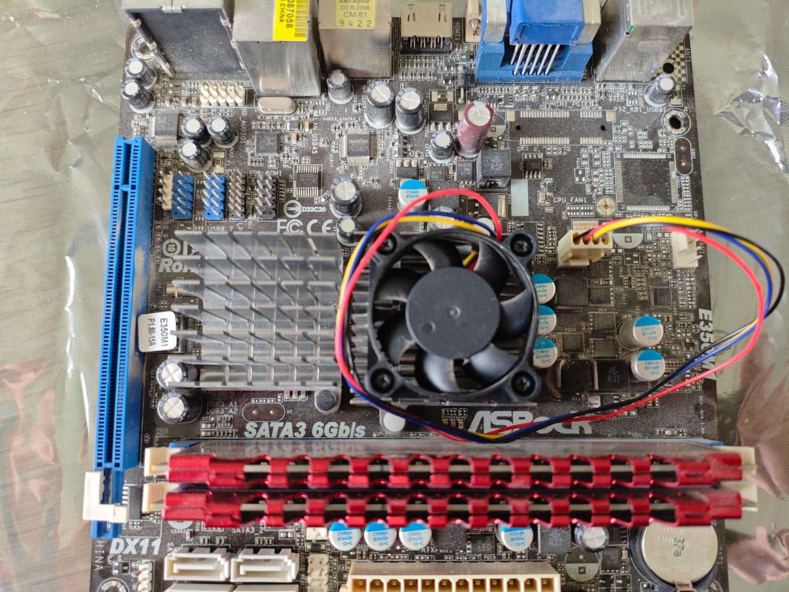 Mini ITX Moederbord met 16GB DDR3 Geheugen, Computers en Software, Gebruikt, Geïntegreerd (AMD E-350), DDR3, Ophalen of Verzenden