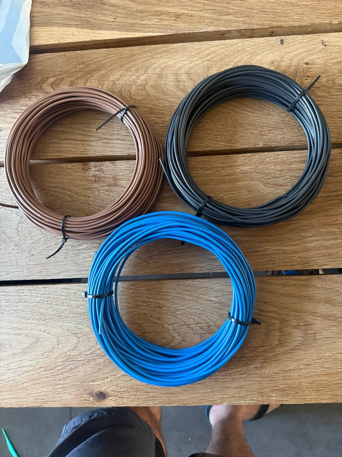 Donné kabel en VD draad - 20 meter blauw, zwart en bruin, Ophalen of Verzenden, Nieuw, Overige merken, Kabel of Snoer