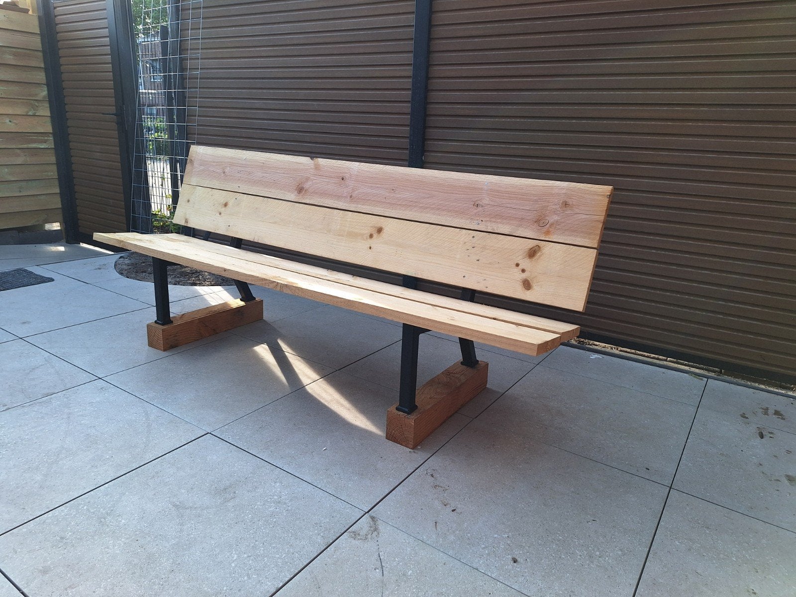 Douglas bankje 2 meter met gecoat onderstel, Ophalen, Nieuw, Hout