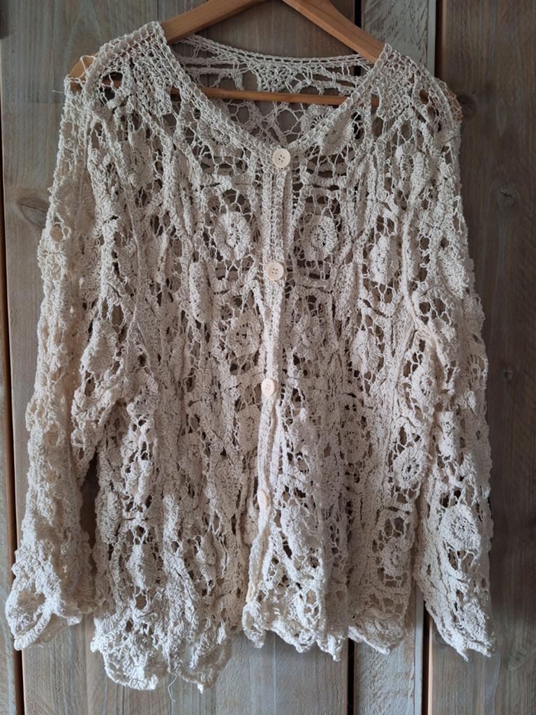 Nieuw  boho/Bohemian gehaakt vestje  Xxl, Ophalen of Verzenden, Nieuw, Maat 46/48 (XL) of groter, Beige