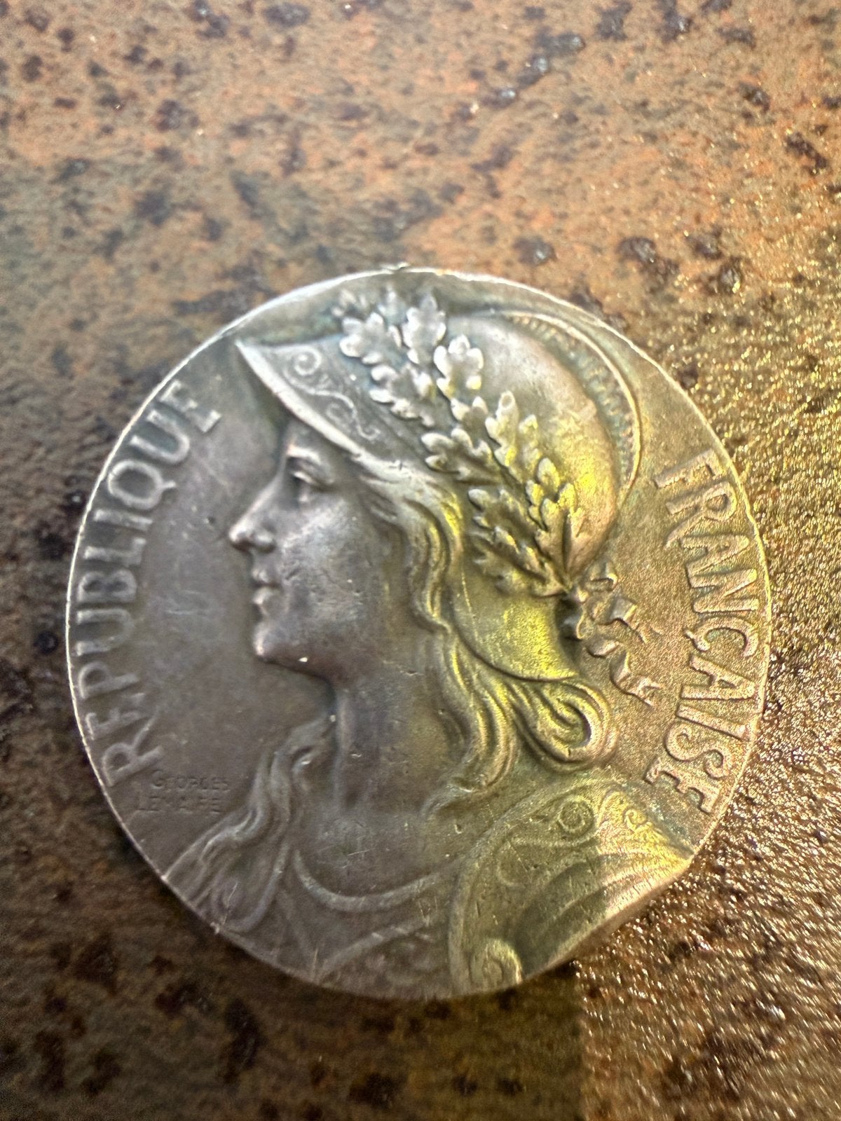 Antieke Franse Marokko medaille 1909 zilver Georges Lemaire, Ophalen of Verzenden, Zilver, Buitenland