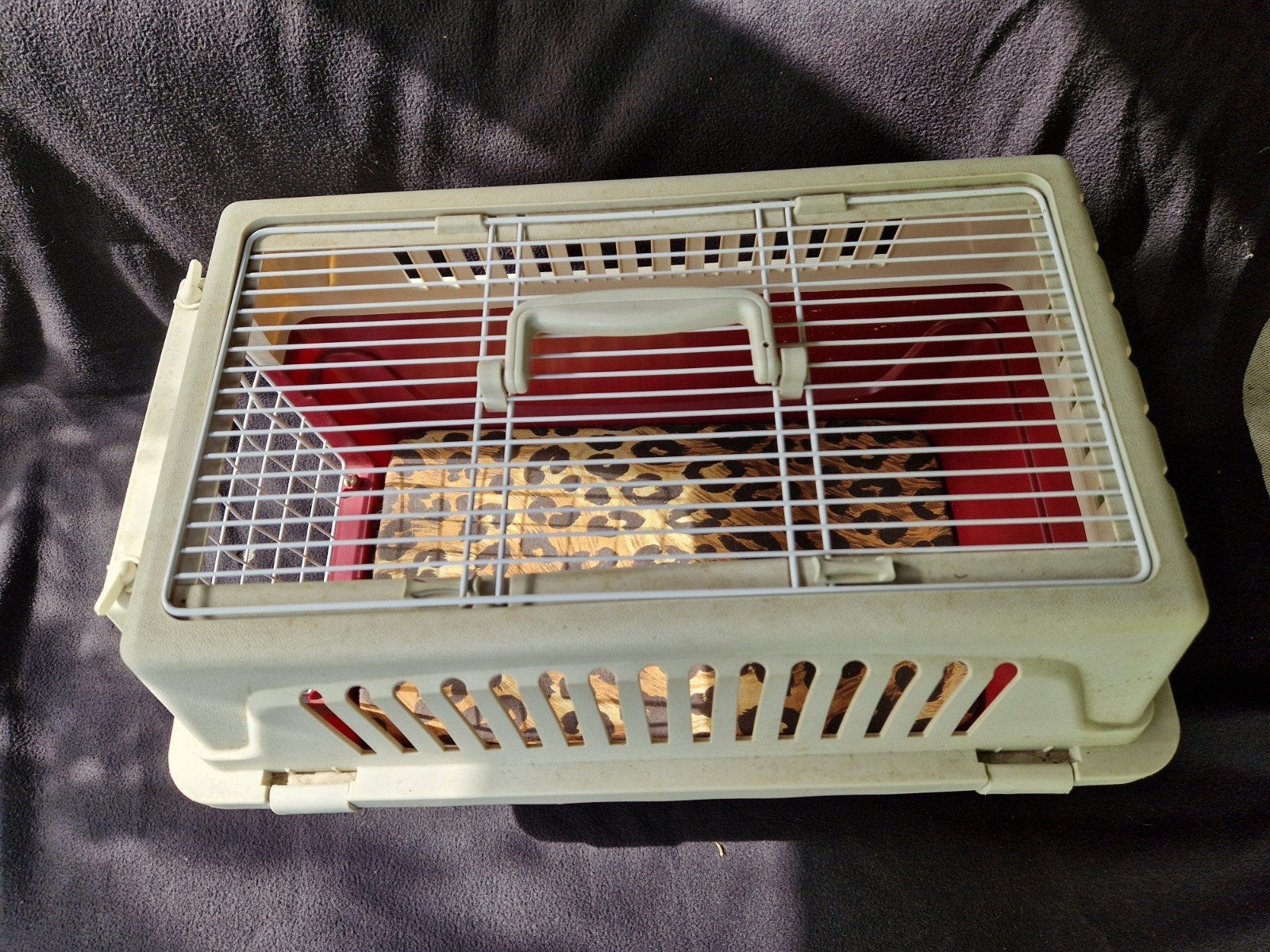 Mooie donker rode reismand voor een kat / klein dier, Ophalen, Gebruikt