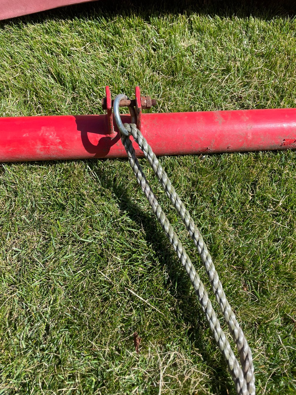 Stalen schommelbalk rood, Ophalen, Gebruikt, Schommel, Aanbouwonderdeel