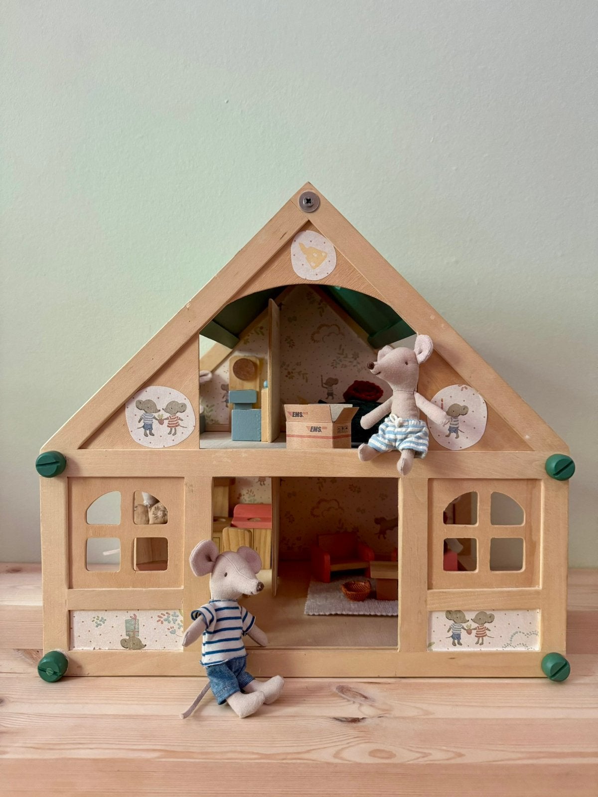 Houten poppenhuis voor Maileg muizenhuis, Kinderen en Baby's, Ophalen of Verzenden, Zo goed als nieuw, Poppenhuis