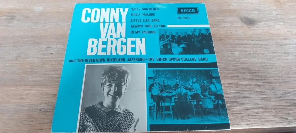 Conny van Bergen - Salty Dog Blues (Single Vinyl), Gebruikt, Fotohoes, 7 inch, Single