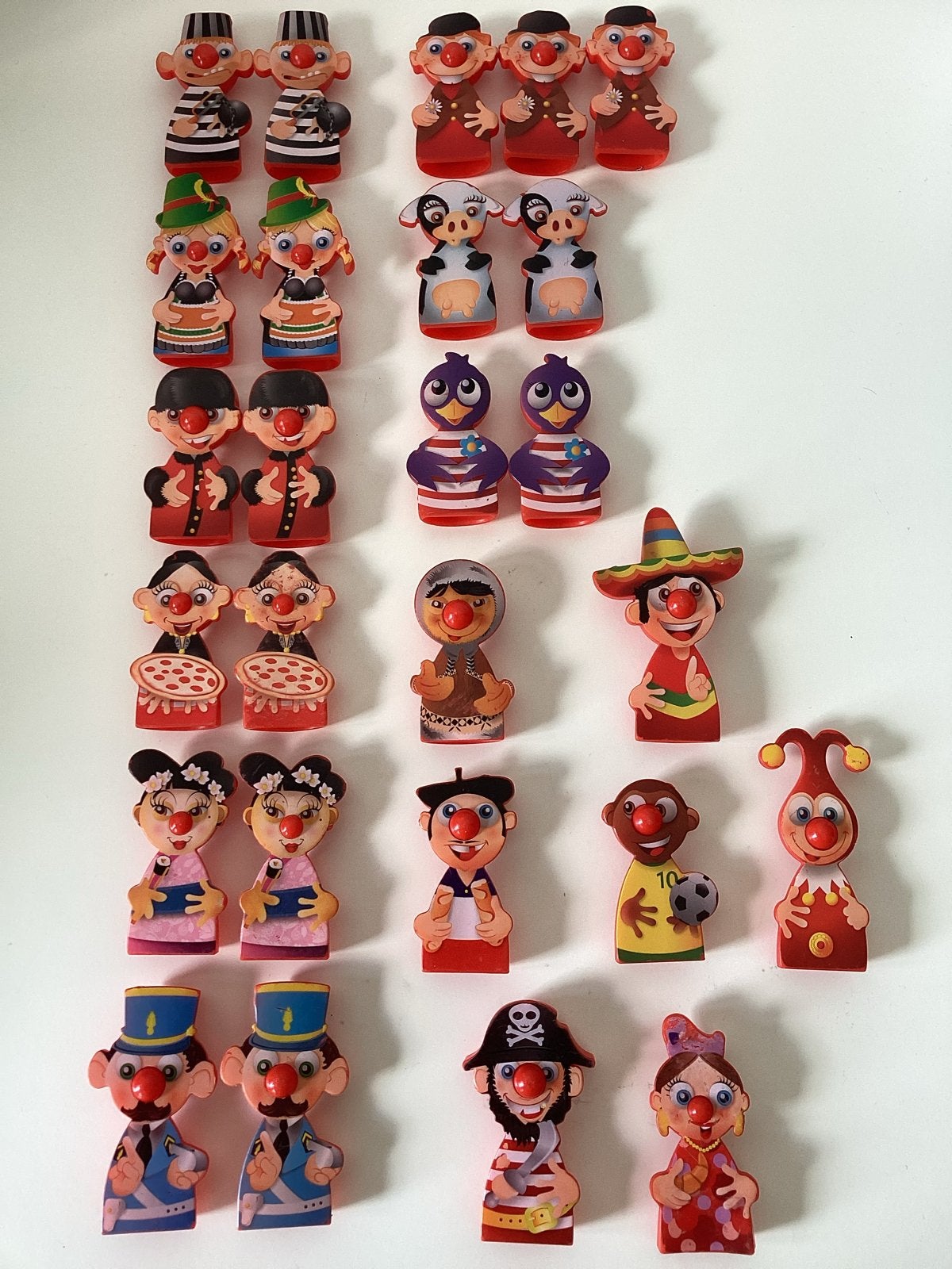 Verschillende/ dubbele Rode Neuzen Festival poppetjes (Emté), Ophalen of Verzenden, Zo goed als nieuw