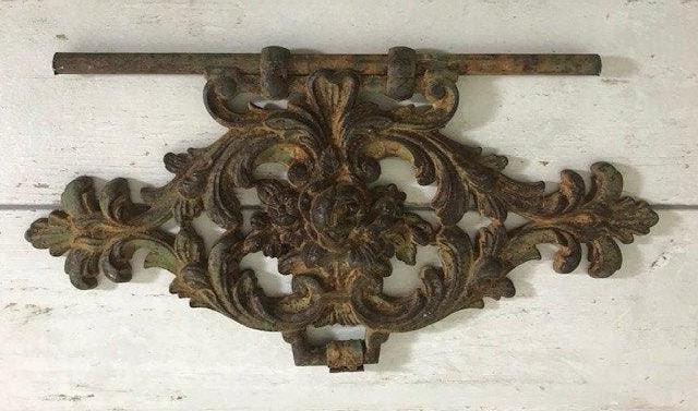 Antiek smeedijzeren ornament van Frans spijlen bed, Ophalen of Verzenden