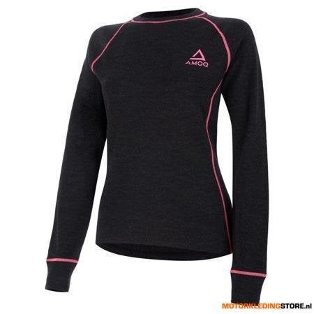 AMOQ Merino W Base Layer Thermoshirt, Grijs-Roze, Ophalen of Verzenden, Nieuw met kaartje