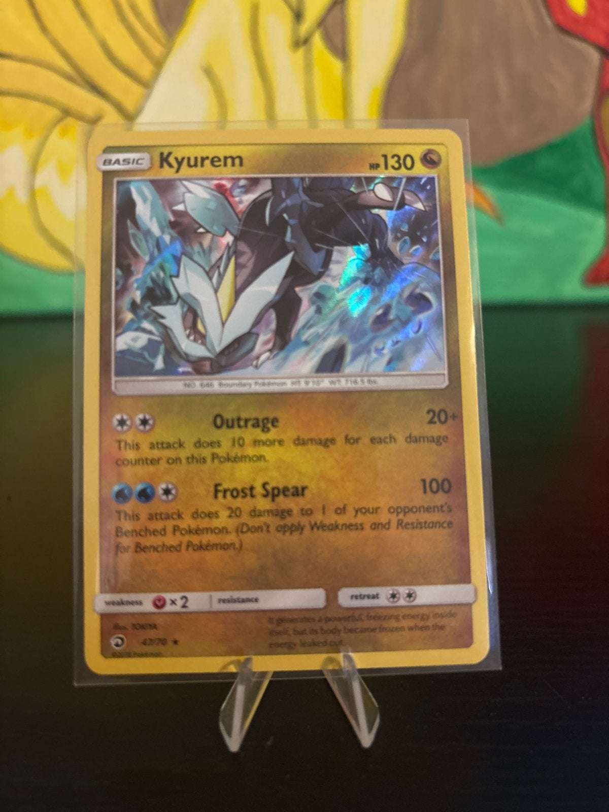 Dragon Majesty Holo Kyurem Pokémon Kaart - Zeldzaam, Ophalen of Verzenden, Zo goed als nieuw, Losse kaart, Foil