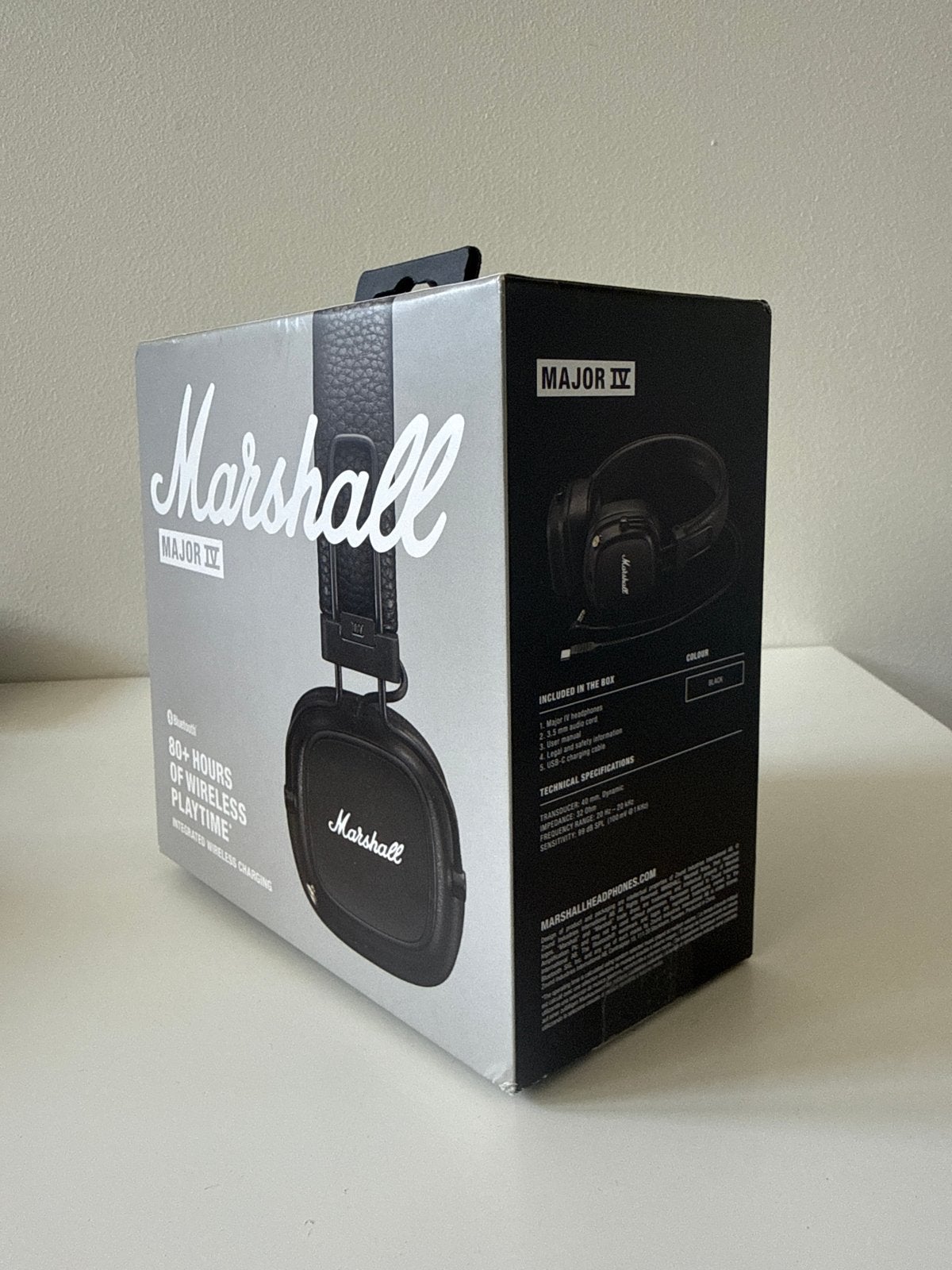 Marshall Major IV Bluetooth Koptelefoon - Zwart, Audio, Tv en Foto, Koptelefoons, Bluetooth, Nieuw, On-ear, Ophalen of Verzenden