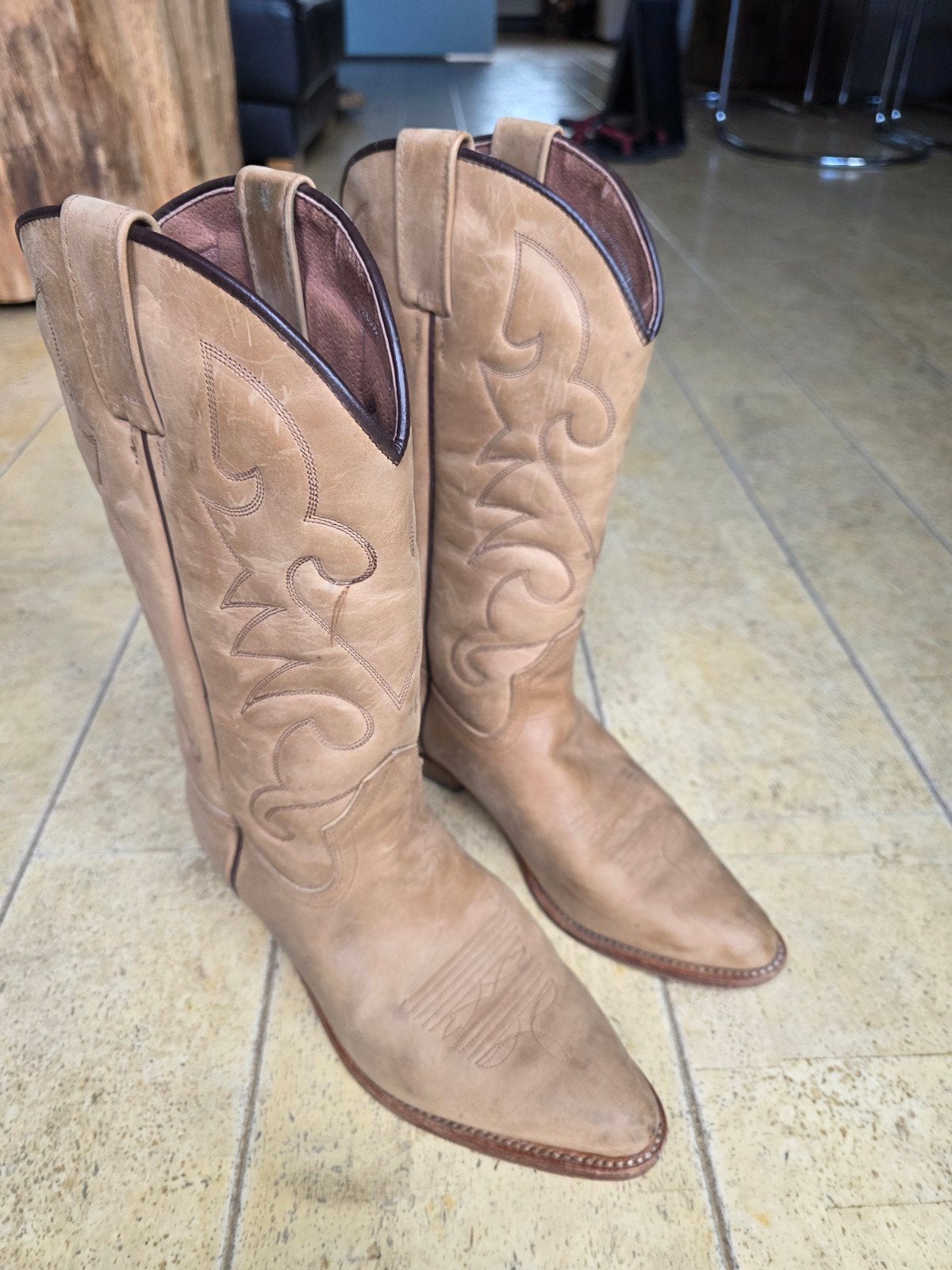 Cowboy laarzen mt 42. Western boots. Cognac kleur, Kleding | Dames, Schoenen, Ophalen of Verzenden, Zo goed als nieuw, Bruin, Hoge laarzen