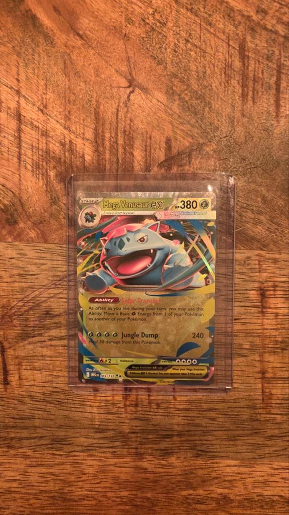 Mega Venusaur EX Pokémon Kaart - Zeldzaam, Ophalen of Verzenden, Zo goed als nieuw, Losse kaart