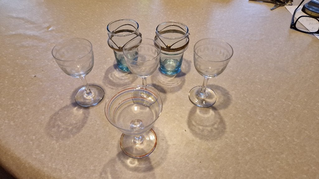 vintage gekleurde drinkglazen, Ophalen of Verzenden, Zo goed als nieuw, Overige typen