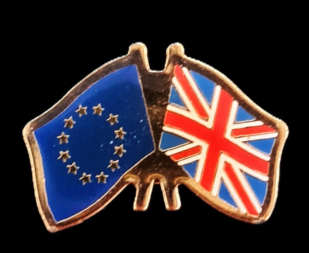 Europeese Unie-U.K. vlag pin, Verzenden, Nieuw, Stad of Land, Speldje of Pin