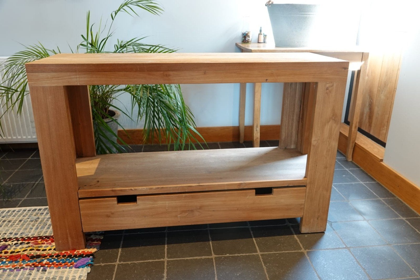 Teakhouten tv meubel, Ophalen of Verzenden, Gebruikt, 25 tot 50 cm, Minder dan 100 cm