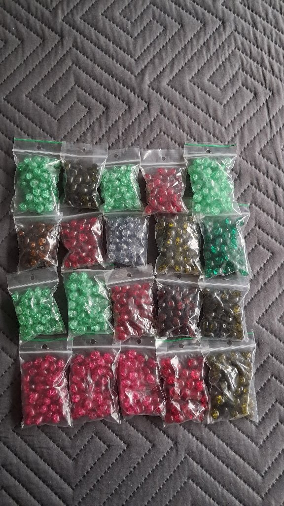 7, Partij Supermooie Nieuwe CRACKLE Glaskralen 10x5 mm, Ophalen, Nieuw, Kraal