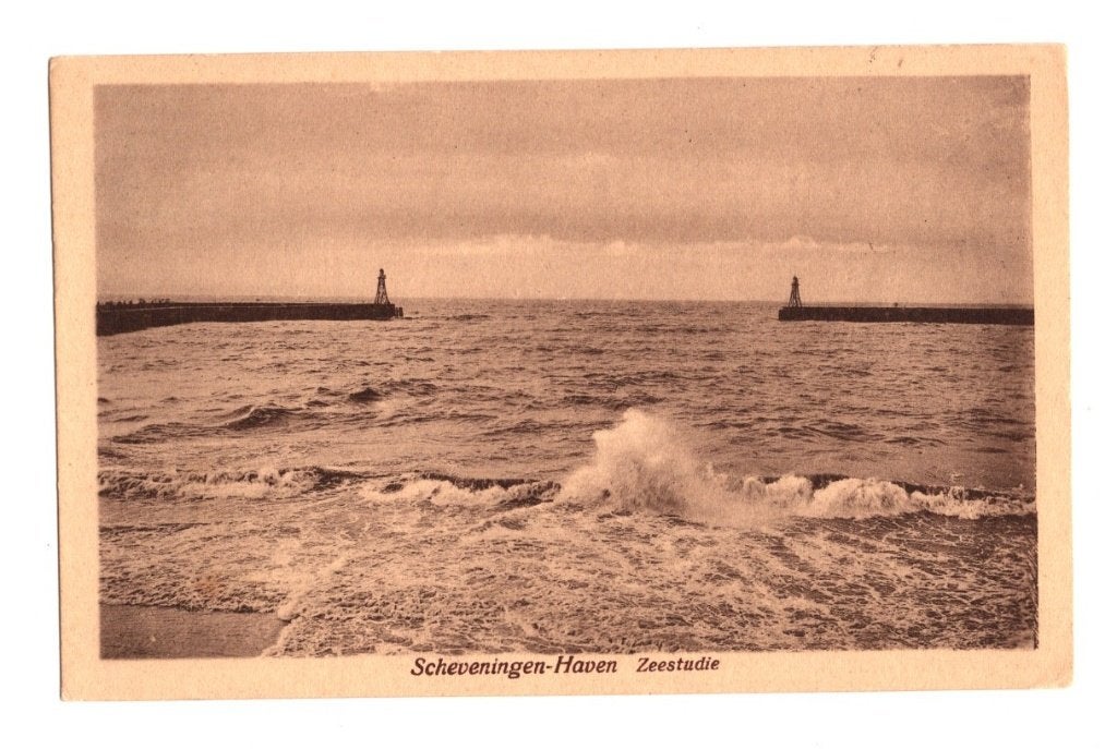 Oude Ansichtkaart Scheveningen Haven Zeestudie Gelopen 1927, Verzamelen, Ophalen of Verzenden, 1920 tot 1940, Gelopen, Zuid-Holland