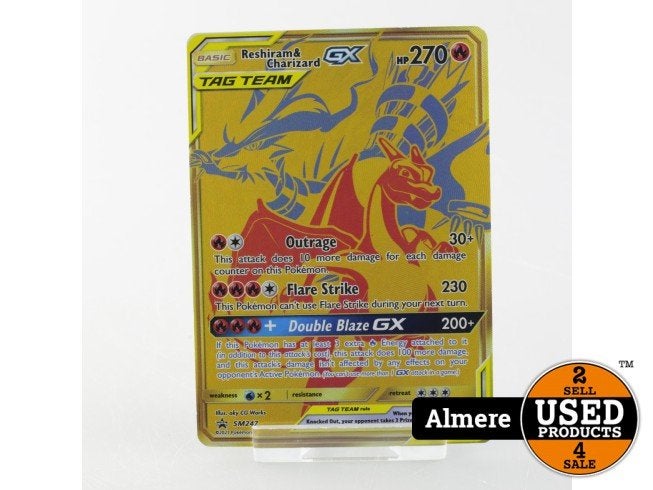 TCG Reshiram & Charizard GX (SM 247) Near Mint, Zo goed als nieuw
